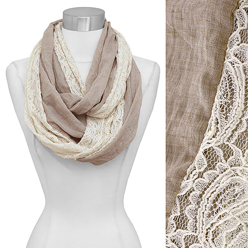LACE/COTTON INFINITY SCARF