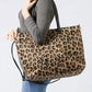 LEOPARD WEEKEND TOTE BAG + POUCH SET