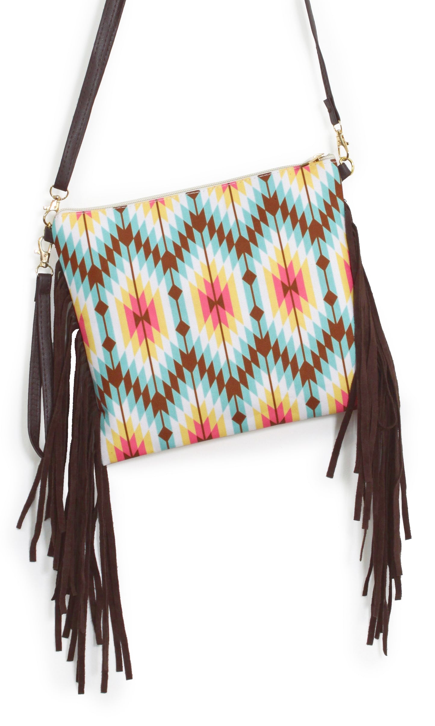 AZTEC+TASSEL CROSSBODY BAG