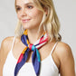 ABSTRACT PRINT PLEATED SATIN SQUARE SCARF