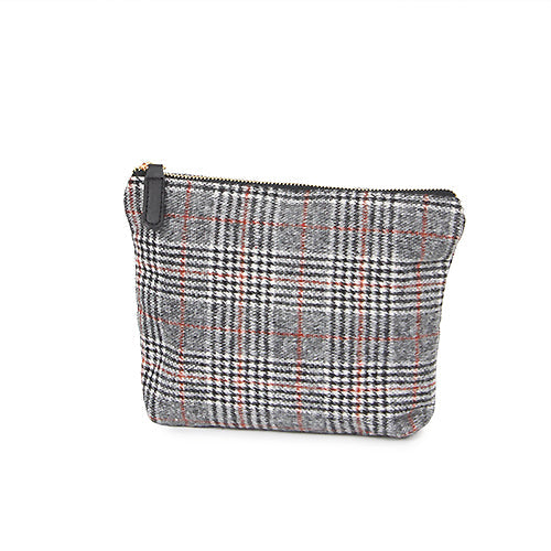 GLEN CHECK POUCH/COSMETIC BAG