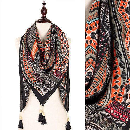 ABSTRACT PRINT SQUARE SCARF