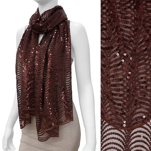 WAVE SEQUIN BEADED SHAWL/SCARF