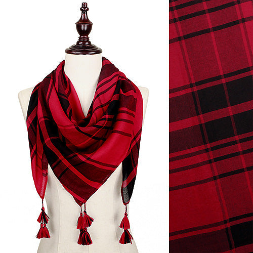 GAME DAY PLAID LARGE SQUARE SCARF