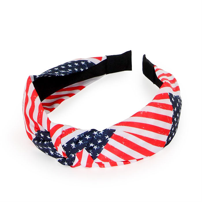 AMERICANA PRINT KNOTTED HEADBAND