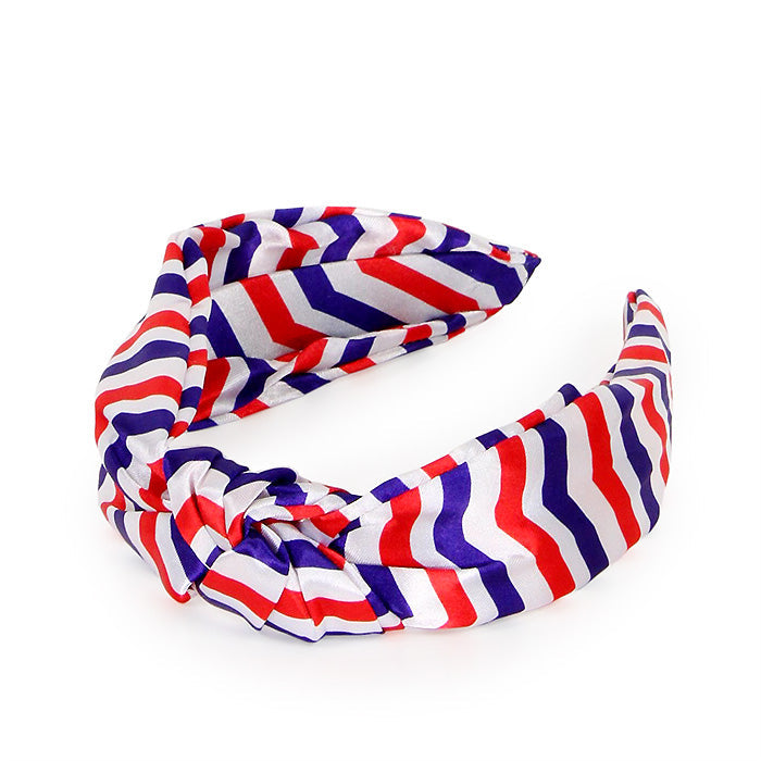 AMERICANA PRINT KNOTTED HEADBAND