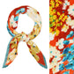 FLOWER PRINT PLEATED SATIN SQUARE SCARF