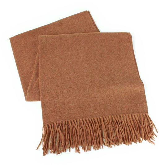 SOLID COLOR SOFT OBLONG SCARF WITH FRINGE