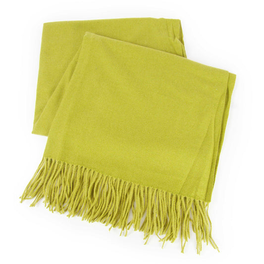 SOLID COLOR SOFT OBLONG SCARF WITH FRINGE