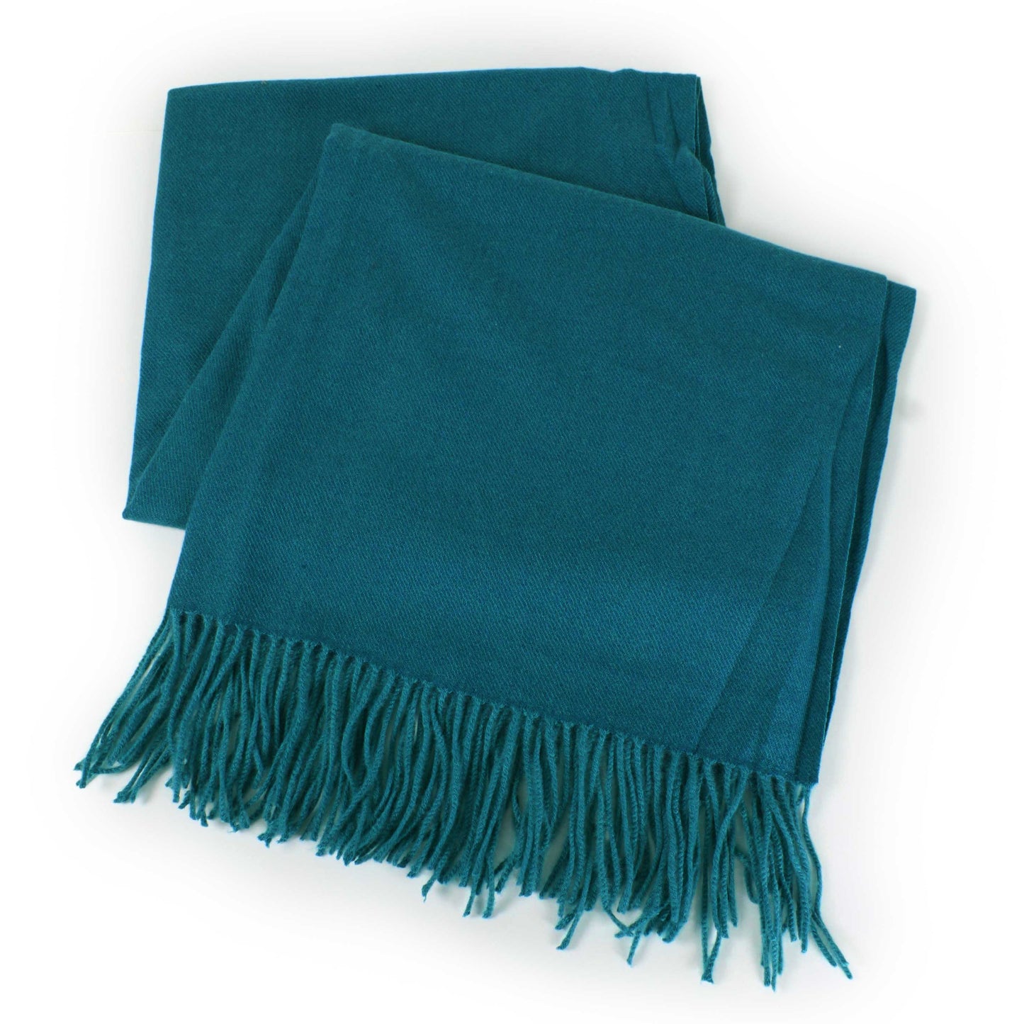 SOLID COLOR SOFT OBLONG SCARF WITH FRINGE