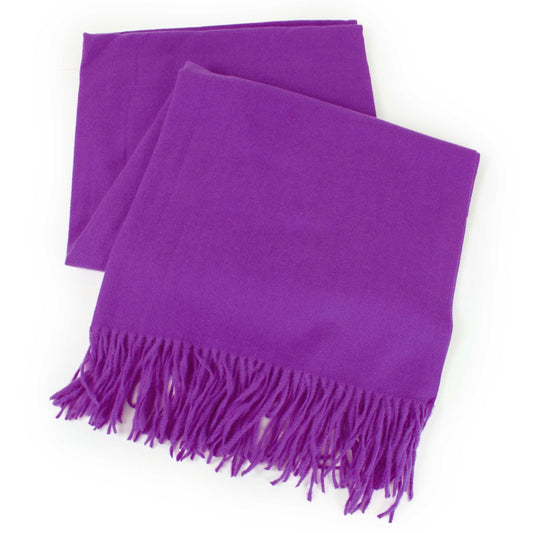 SOLID COLOR SOFT OBLONG SCARF WITH FRINGE