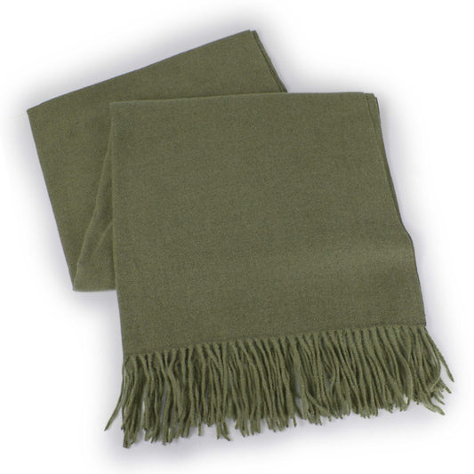 SOLID COLOR SOFT OBLONG SCARF WITH FRINGE