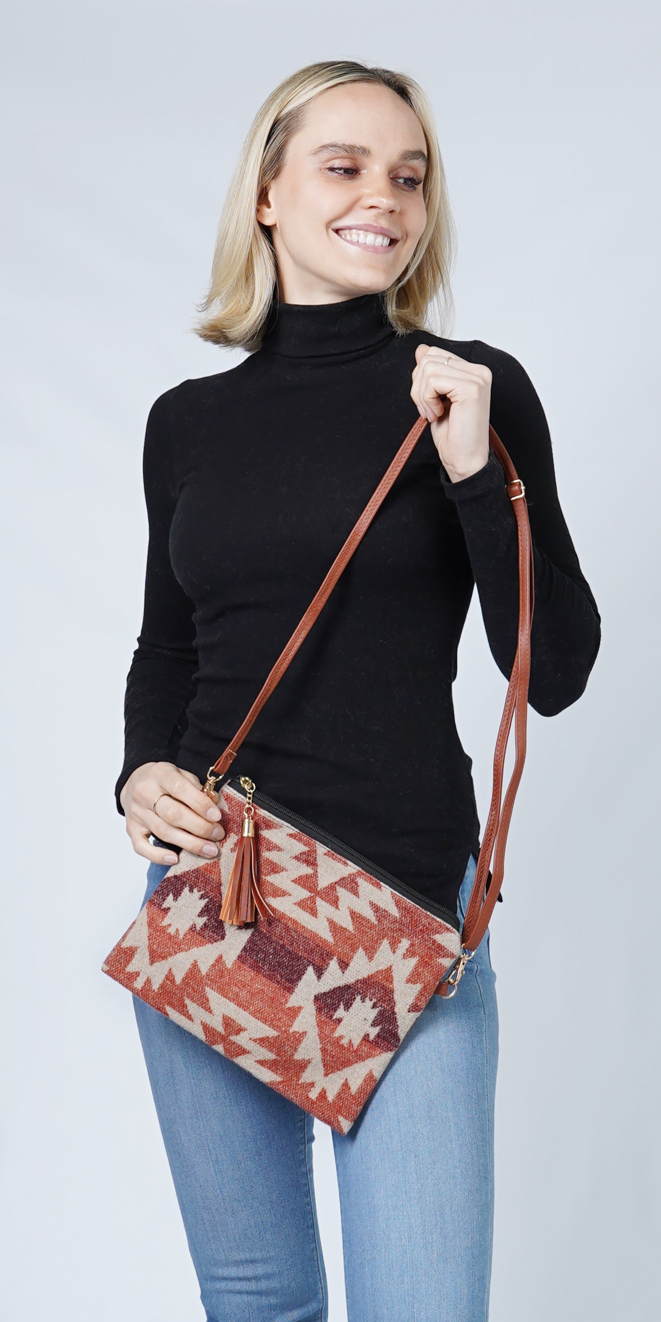 WESTERN PRINT CROSSBODY/CLUTCH BAG