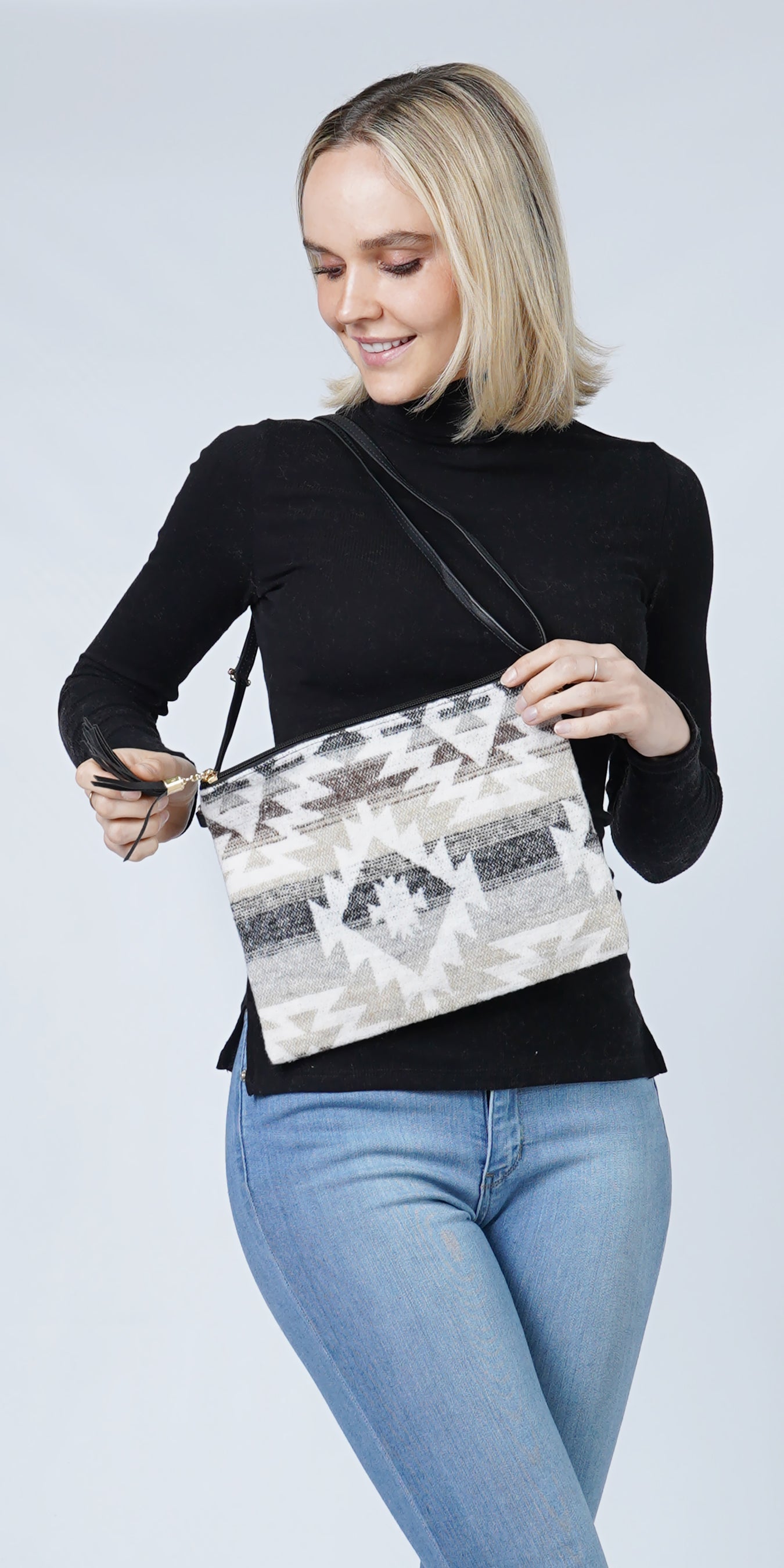 WESTERN PRINT CROSSBODY/CLUTCH BAG