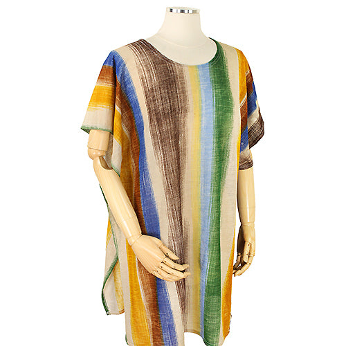 ABSTRACT STRIPE PONCHO