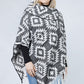 WESTERN PATTERN PONCHO W/TASSEL