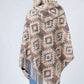 WESTERN PATTERN PONCHO W/TASSEL