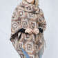 WESTERN PATTERN PONCHO W/TASSEL