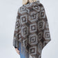 WESTERN PATTERN PONCHO W/TASSEL