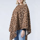 LEOPARD PRINT FAUX FUR PONCHO