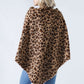 LEOPARD PRINT FAUX FUR PONCHO