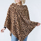 LEOPARD PRINT FAUX FUR PONCHO