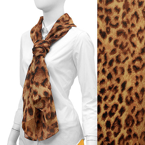 LEOPARD PATTERN CHIFFON OBLONG SCARF