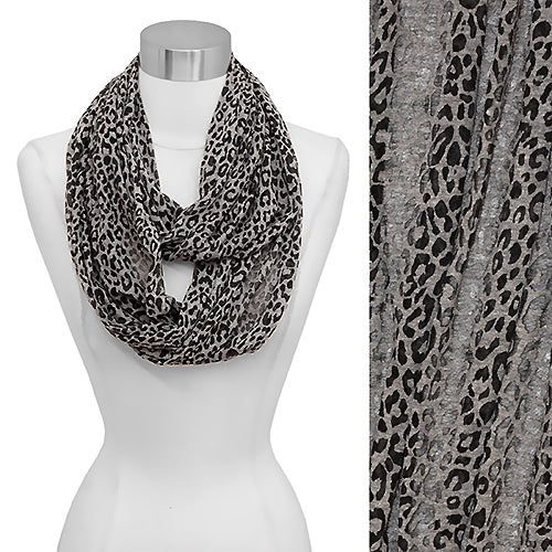 LEOPARD PATTERN INFINITY JERSEY SCARF