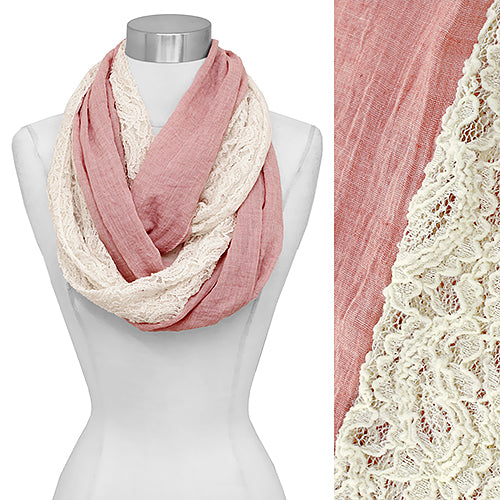 LACE/COTTON INFINITY SCARF