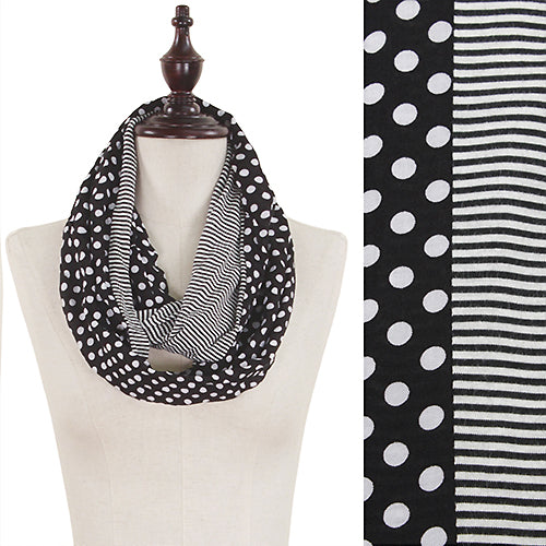 POLKA DOT/STRIPE INFINITY SCARF