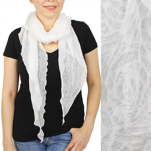 SHEER FLOWER PATTERN SCARF