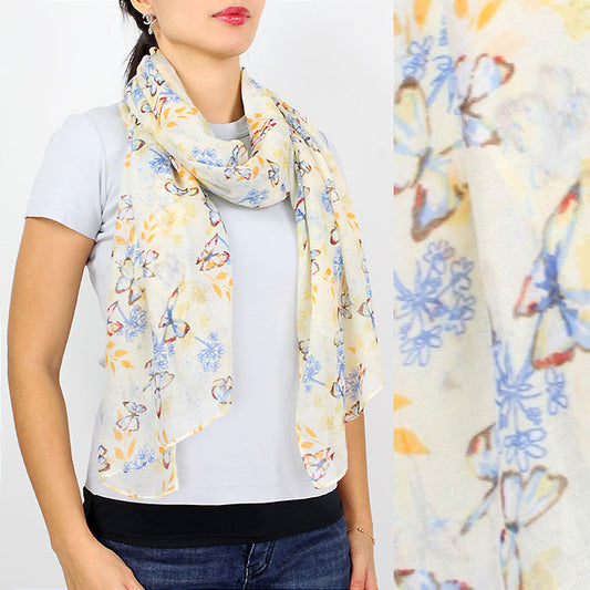 BUTTERFLY PRINT OBLONG SCARF