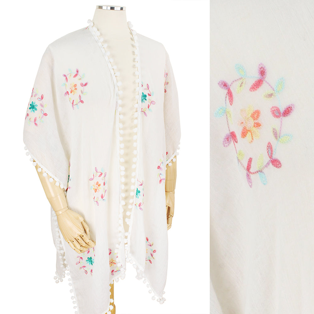 FLOWER EMBROIDERY KIMONO/VEST