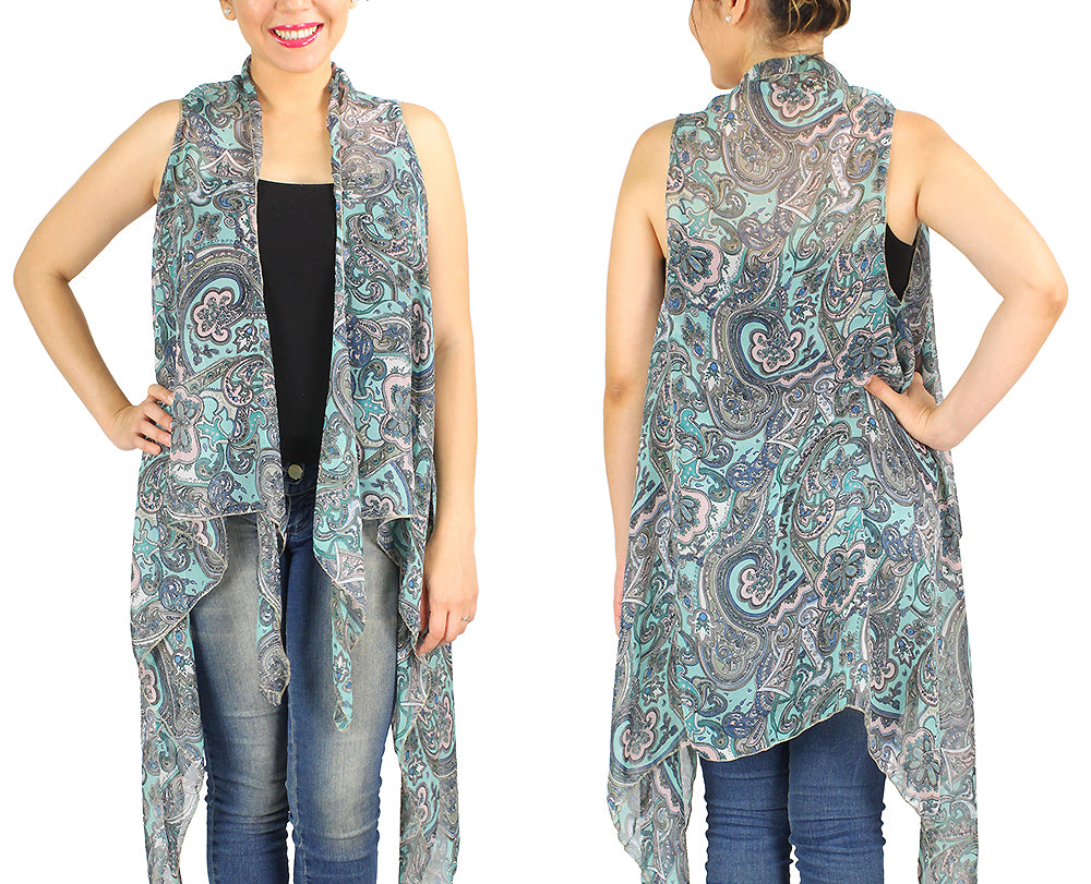 PAISLEY PRINT VEST/COVER-UPS