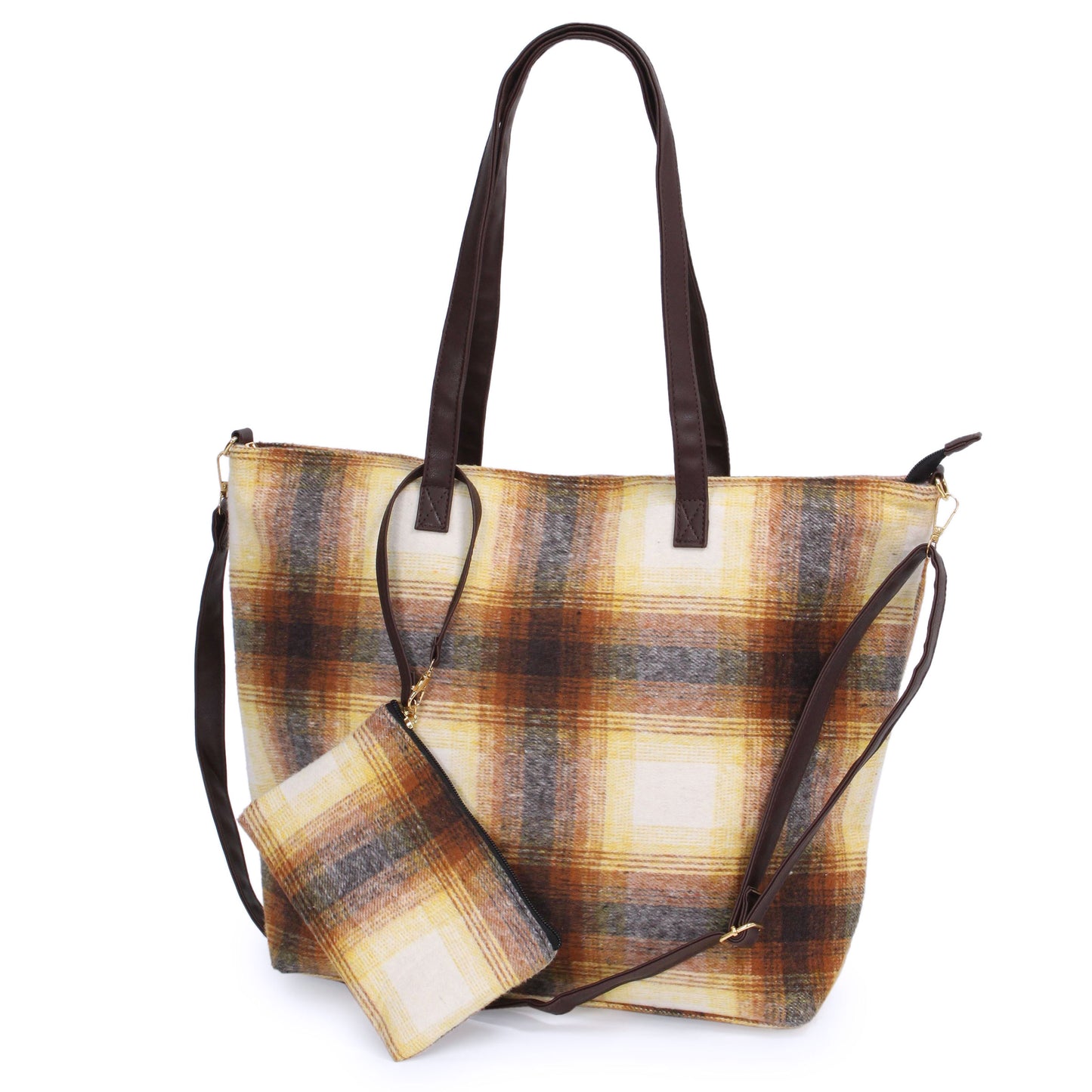 PLAID WEEKEND TOTE BAG + POUCH