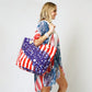 AMERICAN FLAG PRINT TOTE BAG