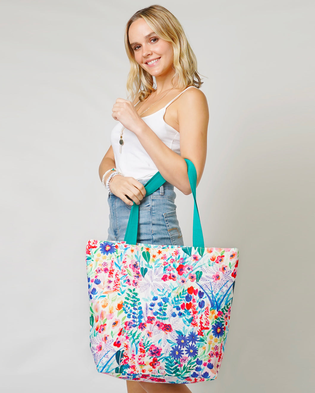 FLOWER PRINT TOTE BAG