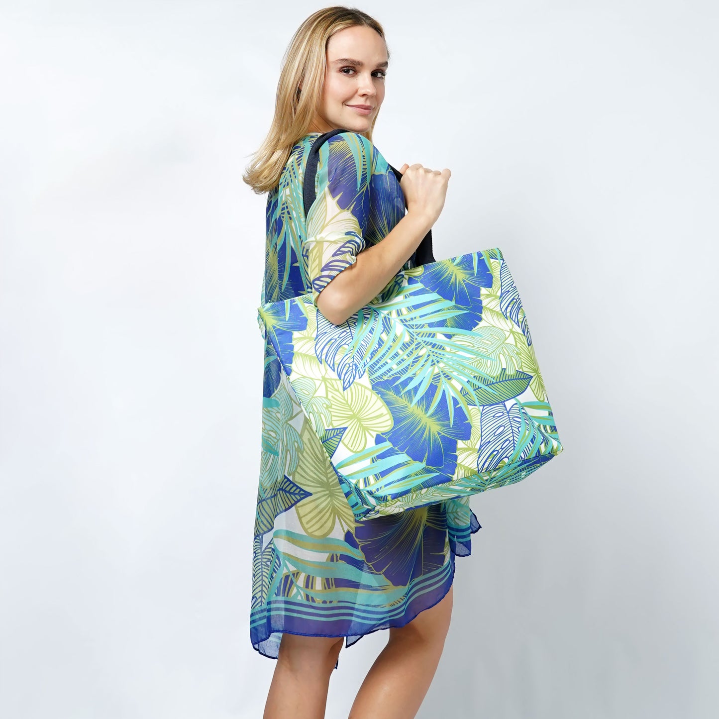 TROPICAL PRINT TOTE BAG