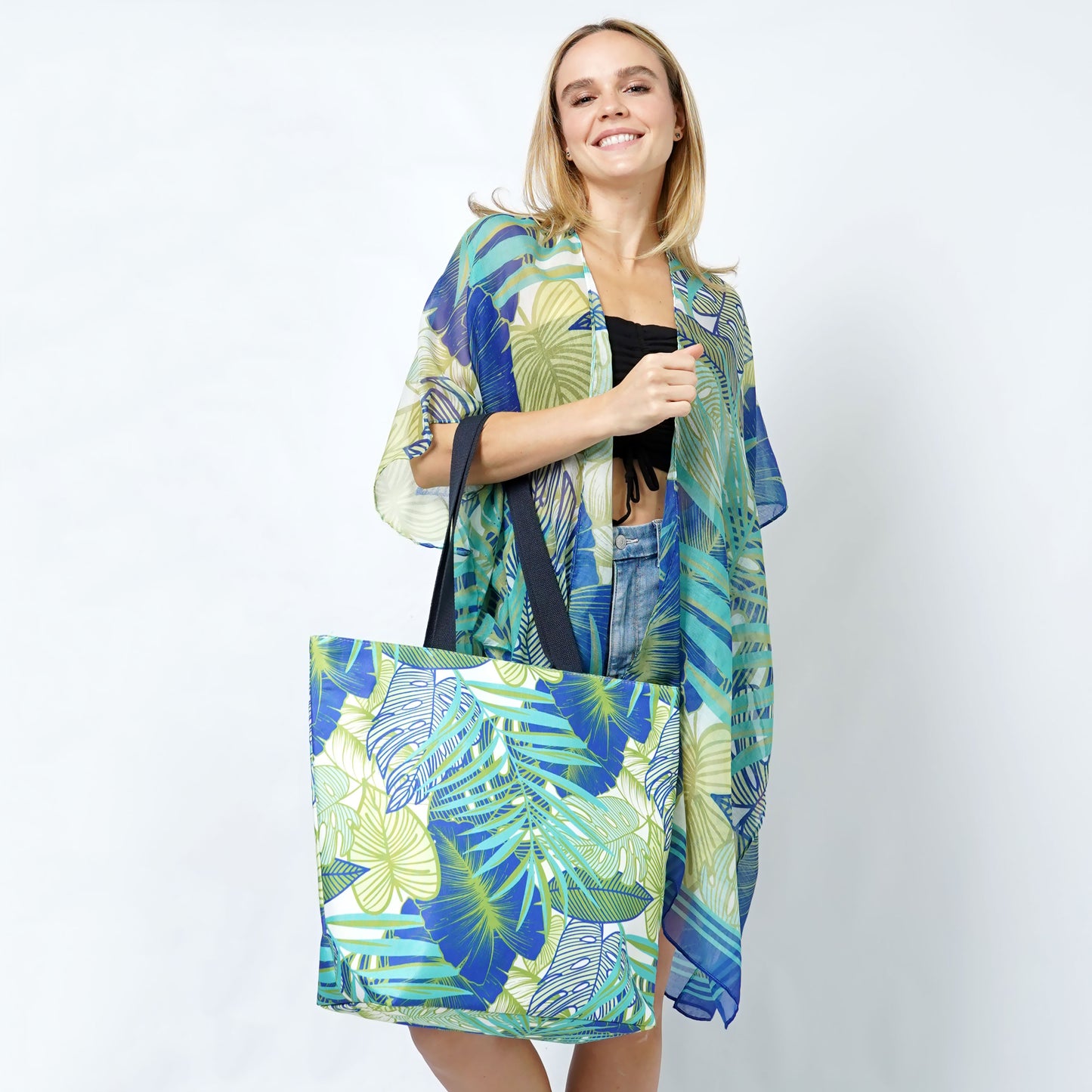 TROPICAL PRINT TOTE BAG