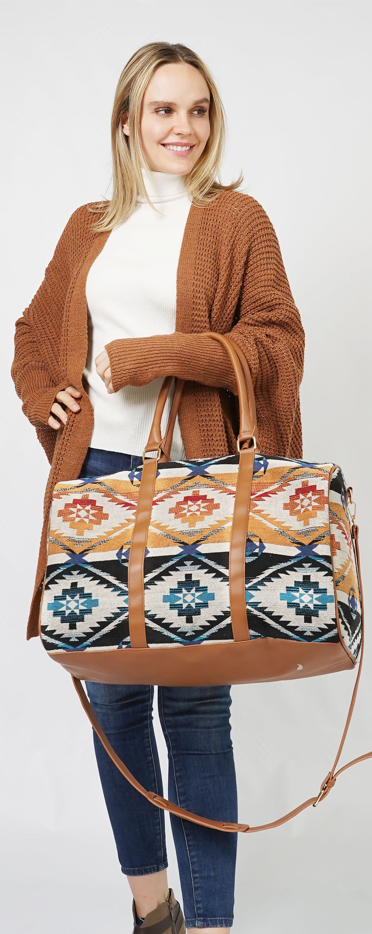 AZTEC PATTERN DUFFLE BAG