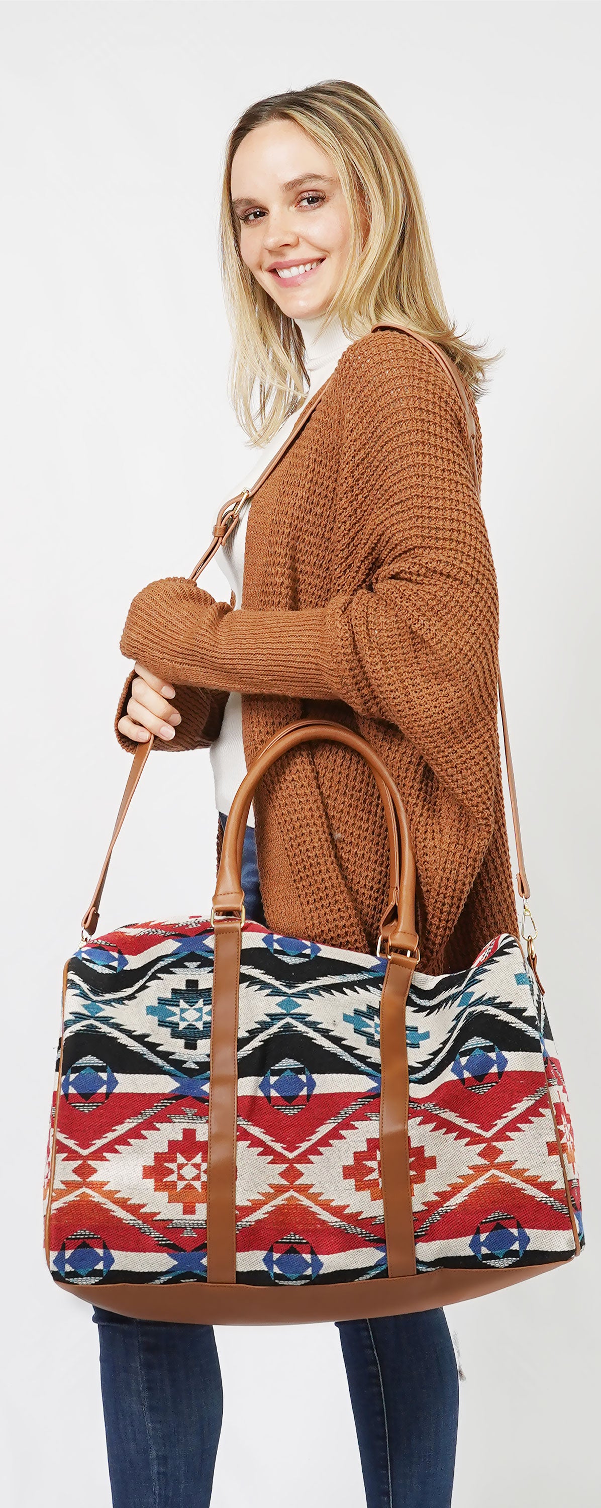 AZTEC PATTERN DUFFLE BAG