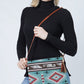 AZTEC PRINT CROSSBODY/CLUTCH BAG