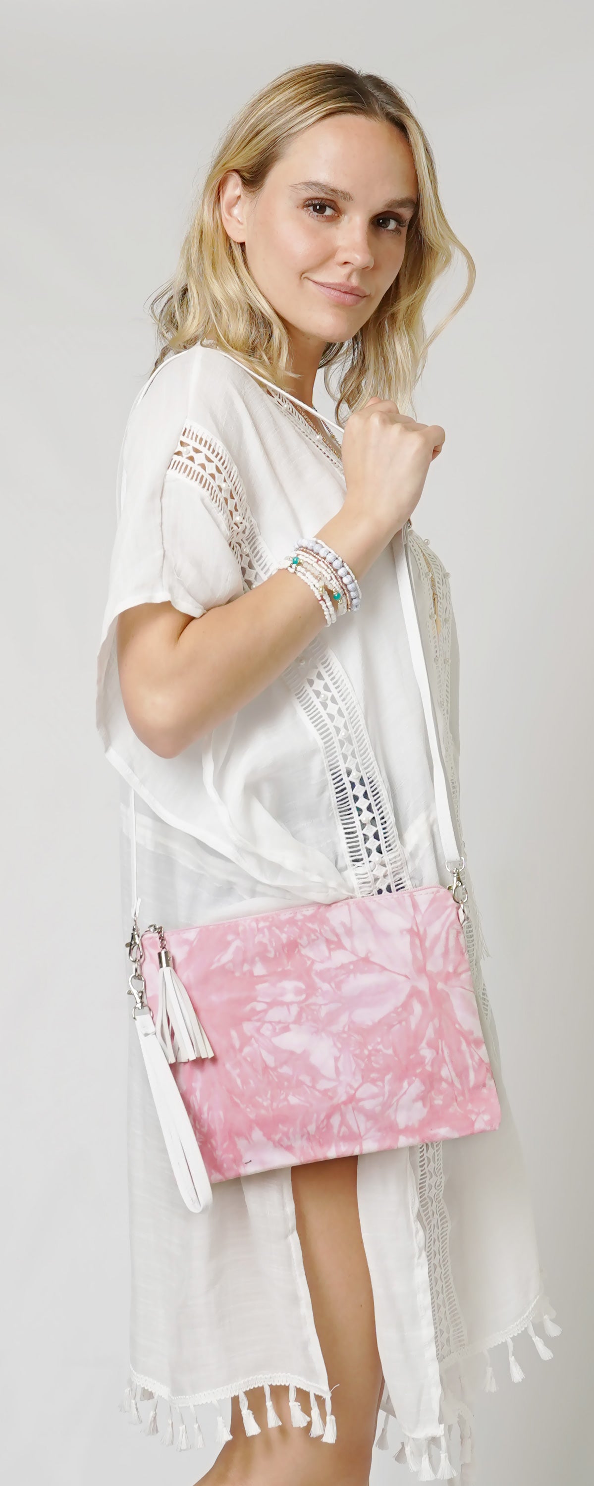 TIE DYE PRINT CROSSBODY/CLUTCH BAG