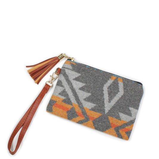 WESTERN PRINT POUCH BAG W.WRISTLET