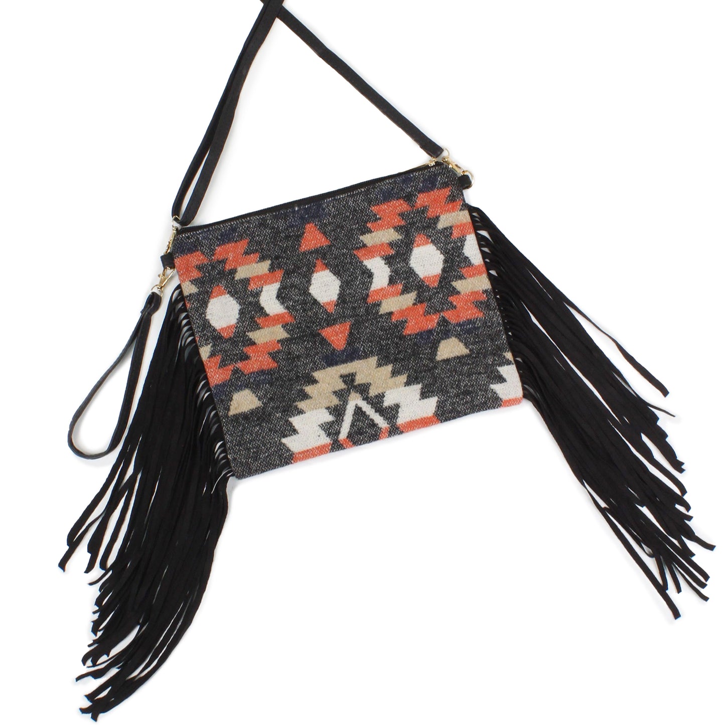 WESTERN+FRINGE CROSSBODY BAG/CLUTCH