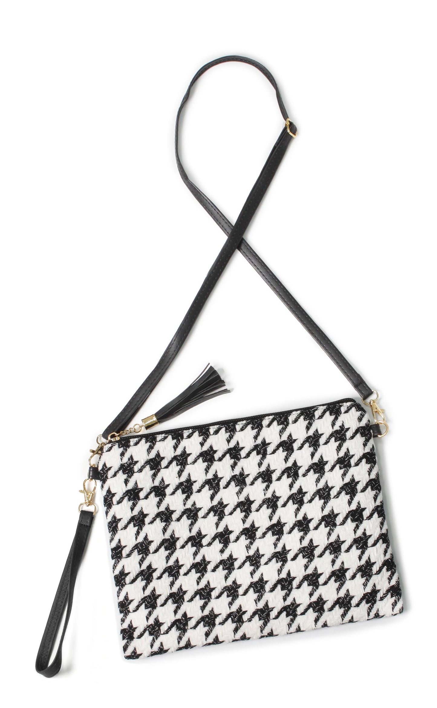 LUREX HOUNDSTOOTH CROSSBODY/CLUTCH BAG