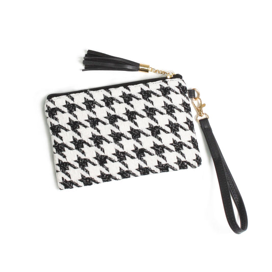 LUREX HOUNDSTOOTH POUCH BAG W.WRISTLET