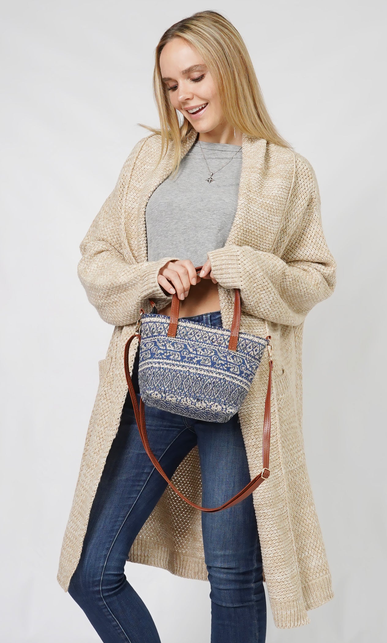 TRIBAL PRINT CROSSBODY BAG