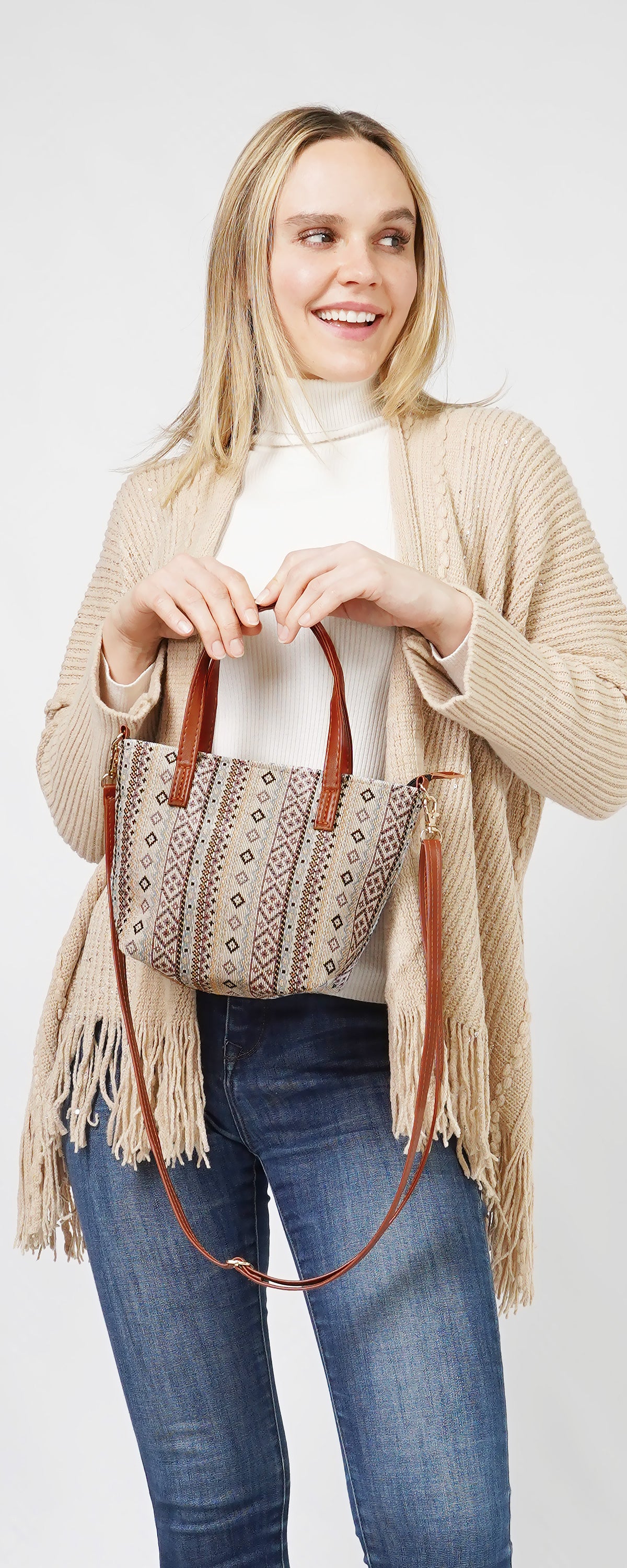 TRIBAL PRINT CROSSBODY BAG