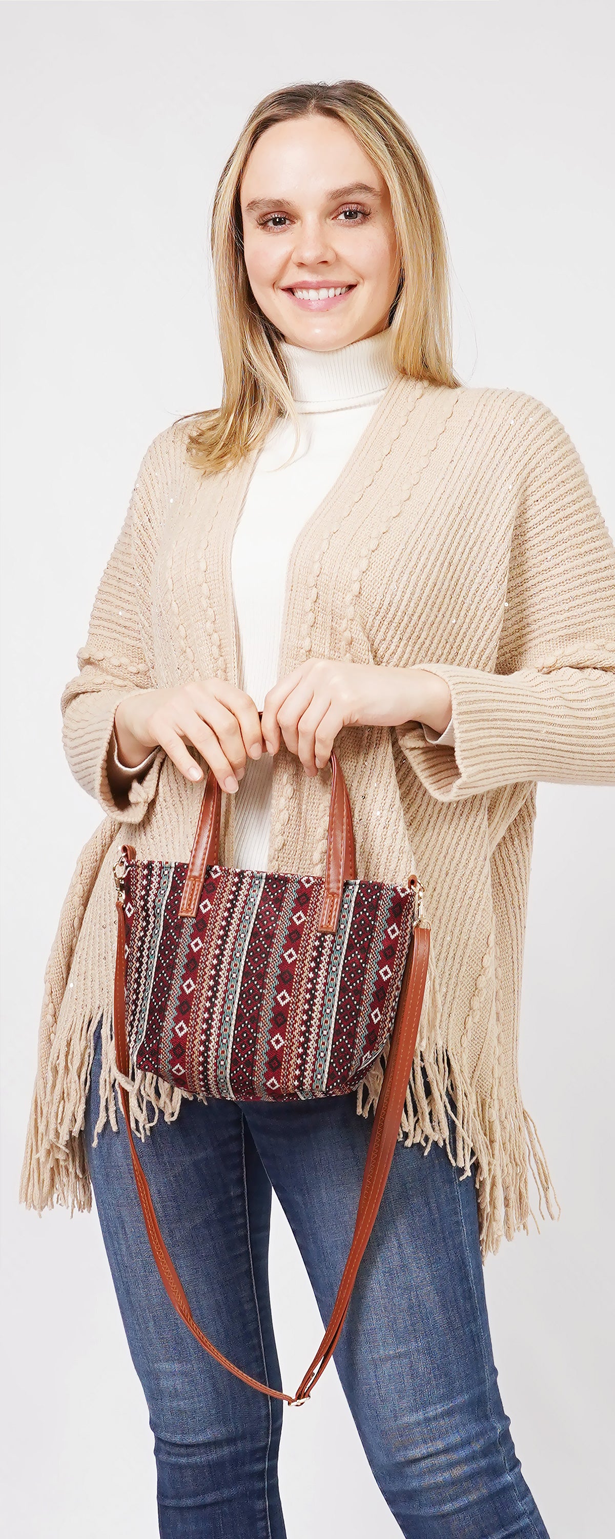 TRIBAL PRINT CROSSBODY BAG